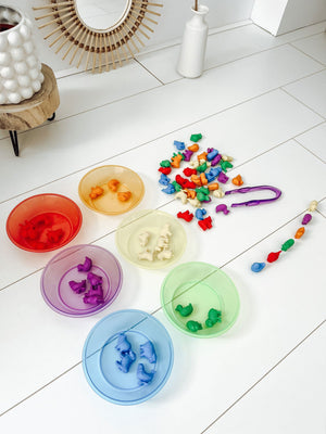 Gekleurde bakjes transparant - Set 6 stuks - yourlittlefamily-nl -