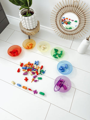 Gekleurde bakjes transparant - Set 6 stuks - yourlittlefamily-nl -