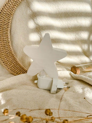 Nachtlampje Himalaya zout - Wit ster - yourlittlefamily-nl -