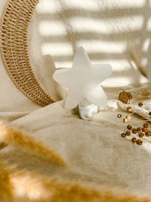 Nachtlampje Himalaya zout - Wit ster - yourlittlefamily-nl -