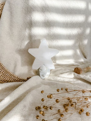Nachtlampje Himalaya zout - Wit ster - yourlittlefamily-nl -