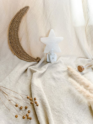 Nachtlampje Himalaya zout - Wit ster - yourlittlefamily-nl -