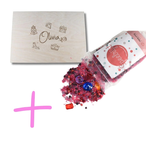 Holz-Spielwanne + 1 kg Prinzessinnen Mix – SET-Rabatt