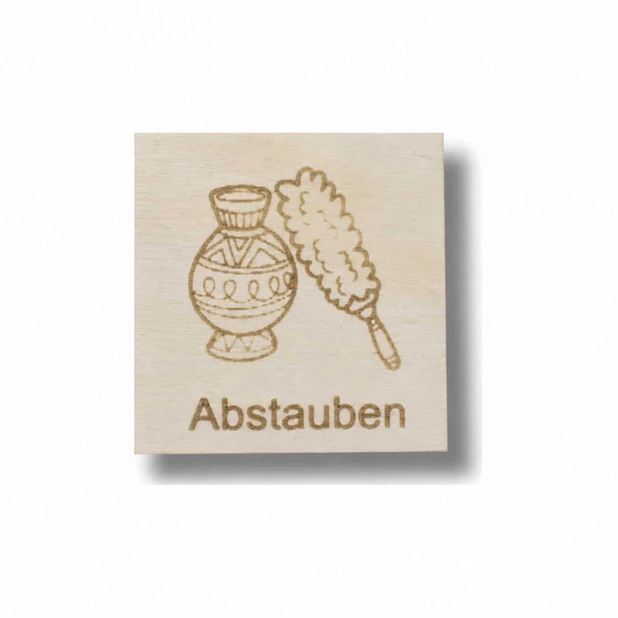 Piktogramm Abstauben – Haushaltsaufgaben sichtbar machen