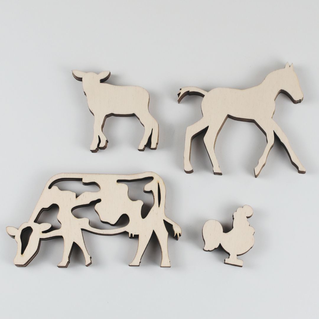 Holzbauernhoftiere Spielset