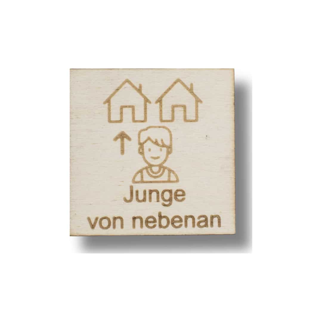 Piktogramm Junge von nebenan Holz – Für Kinder