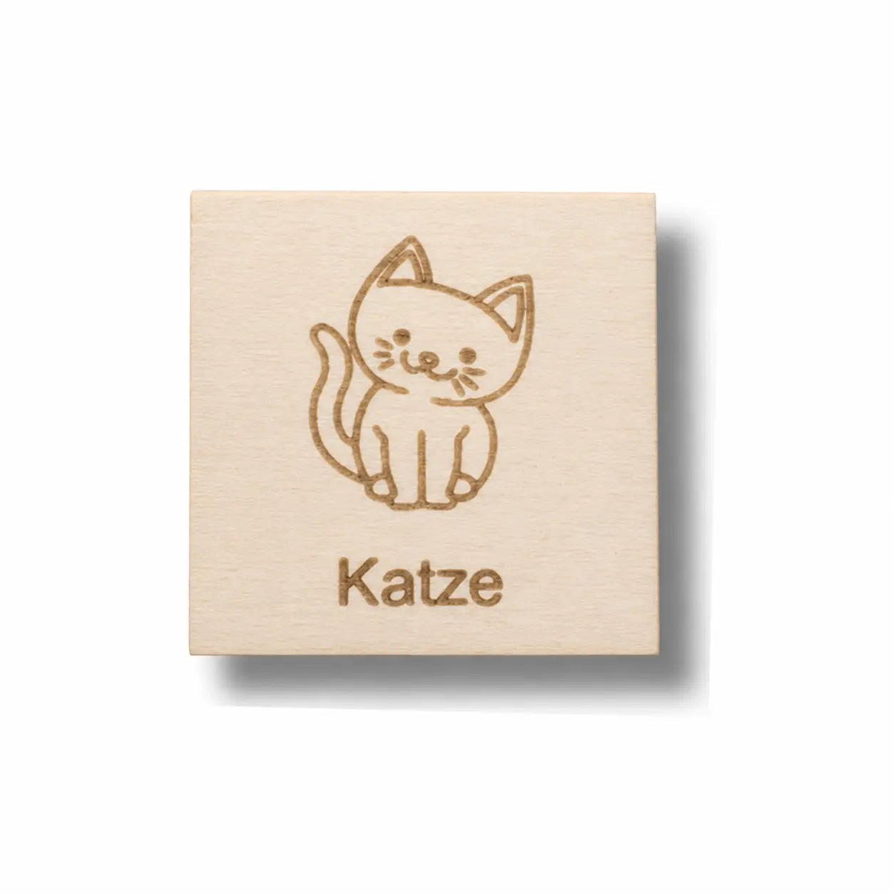 Piktogramm Katze aus Holz – personalisierbar für Wochenplaner Kinder