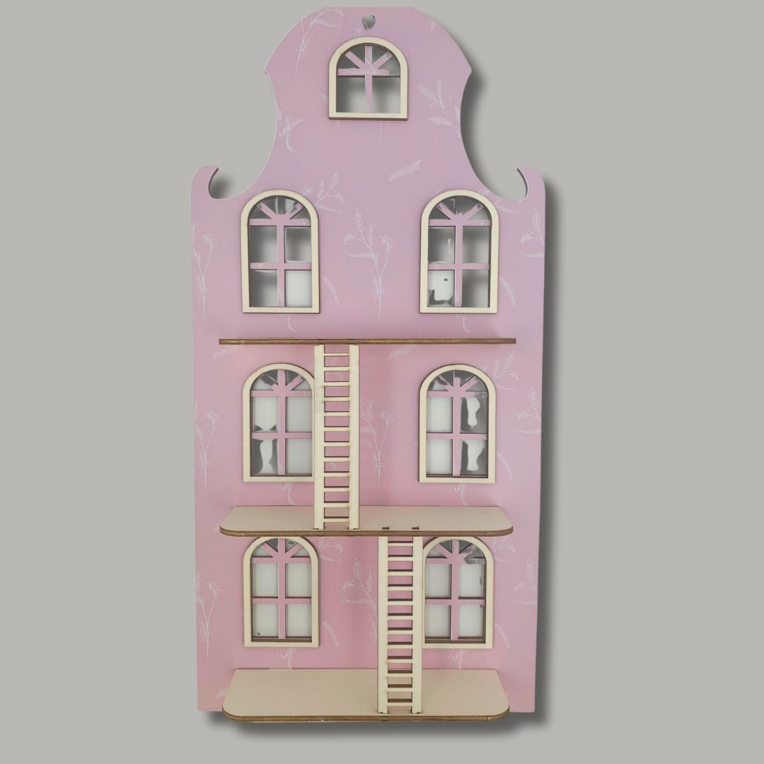 Wandpuppenhaus mit Blumenprint