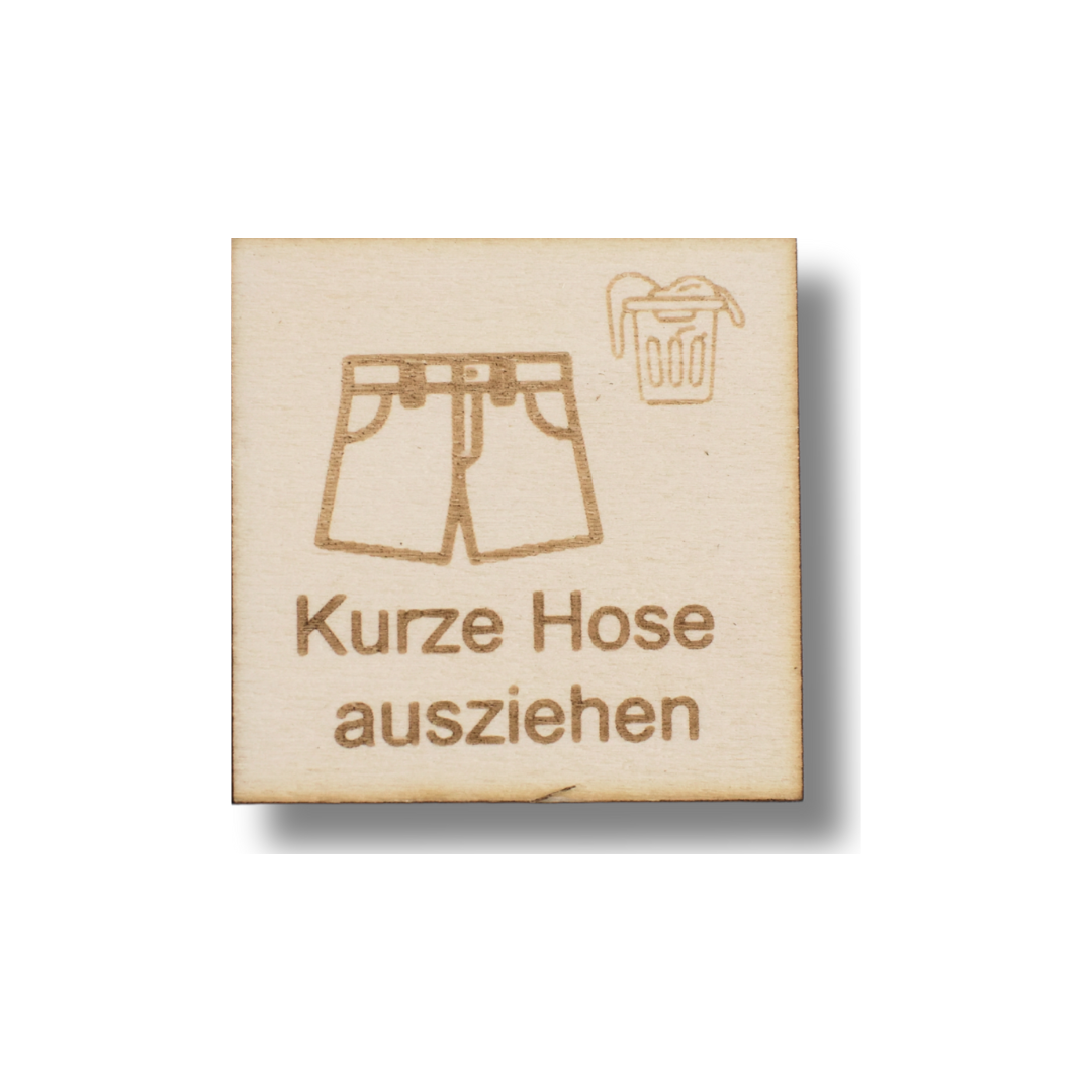 Piktogramm Kurze Hose ausziehen