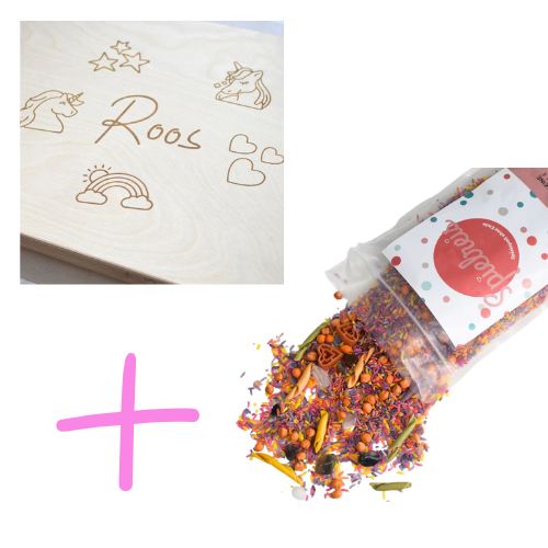 Holz-Spielwanne + 1 kg Unicorn Mix – SET-Rabatt