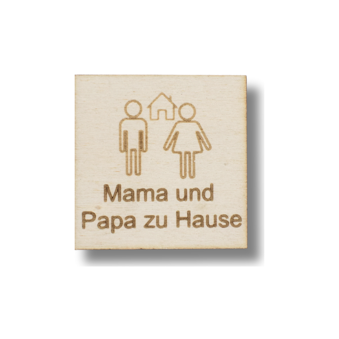 Piktogramm Mama und Papa zu Hause