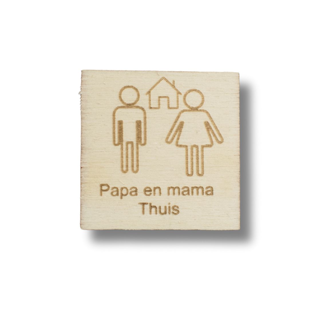 Piktogramm Mama und Papa zu Hause