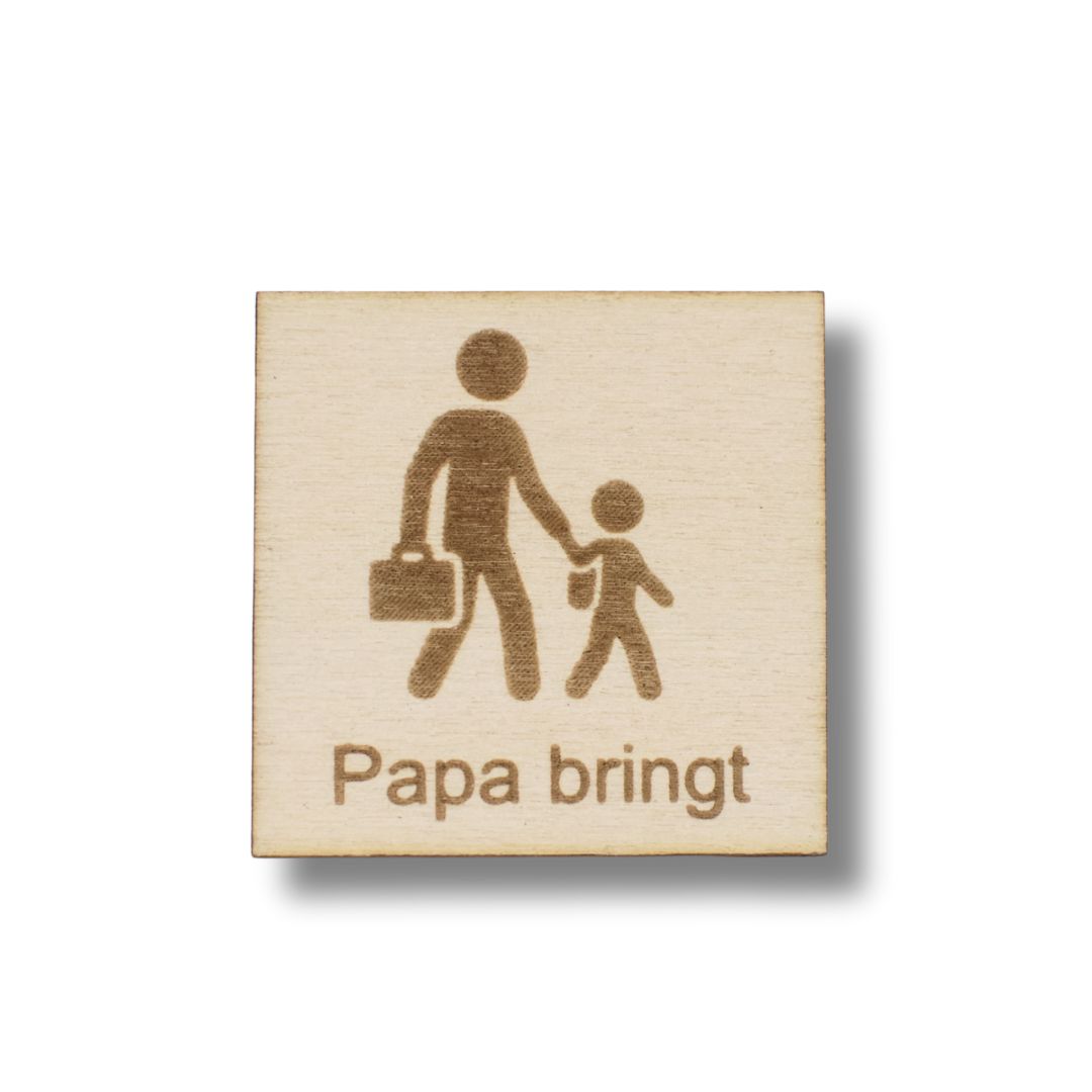 Piktogramm Papa bringt – Sicherheit und Klarheit im Alltag