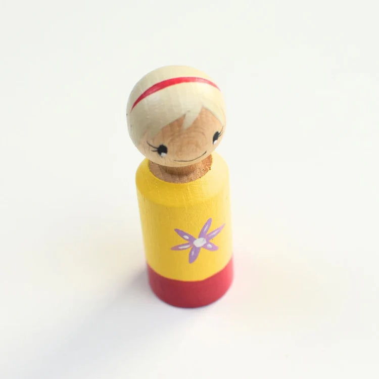 Holz Mädchen Pegdoll – gelb