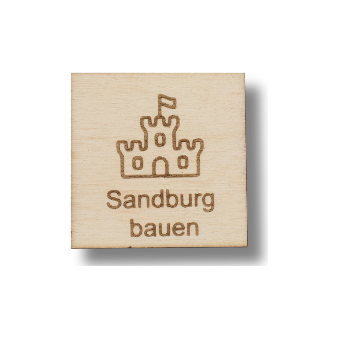 Piktogramm Sandburg bauen