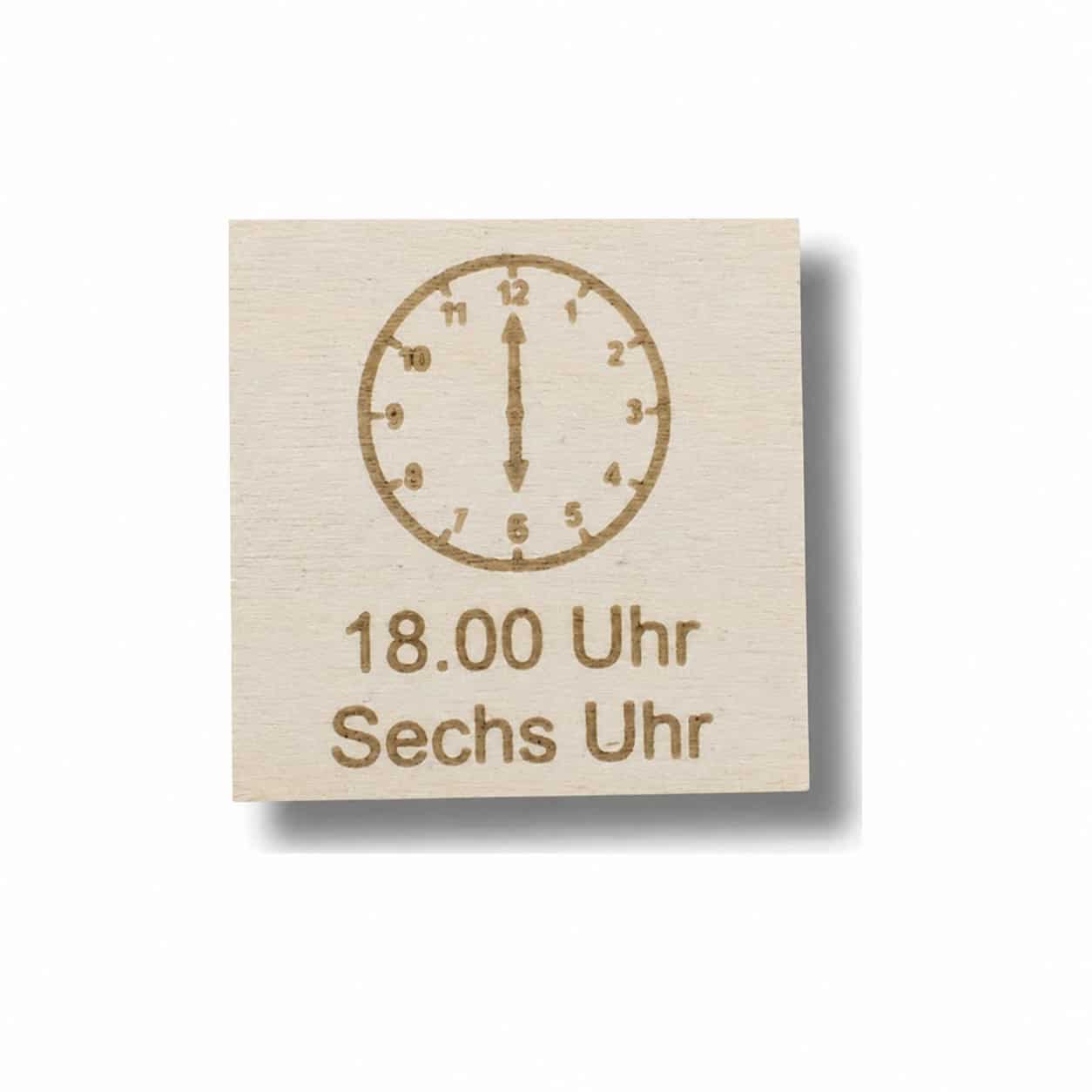 Piktogramm Sechs Uhr – klare Abendstruktur für Kinder