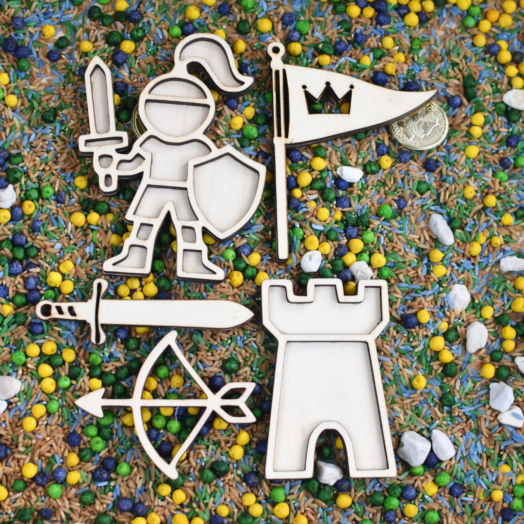 Holz Spielfiguren Ritter