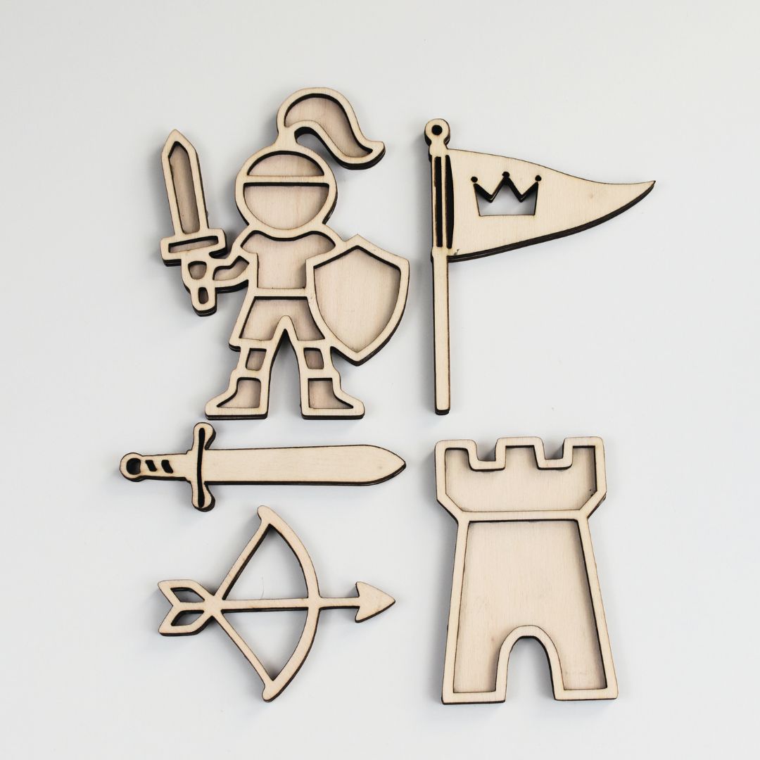 Holz Spielfiguren Ritter