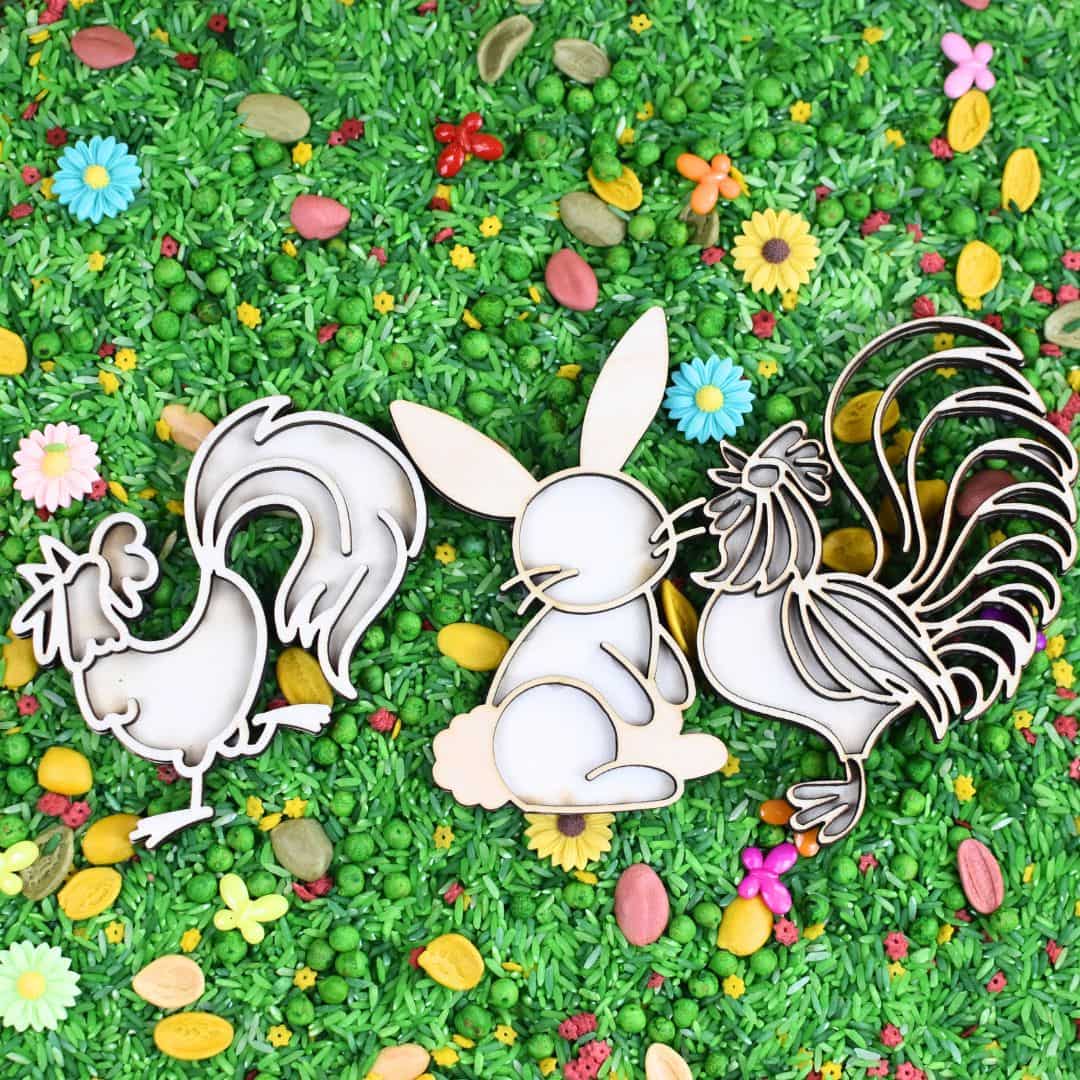 Spielfiguren Häschen & Hähnchen