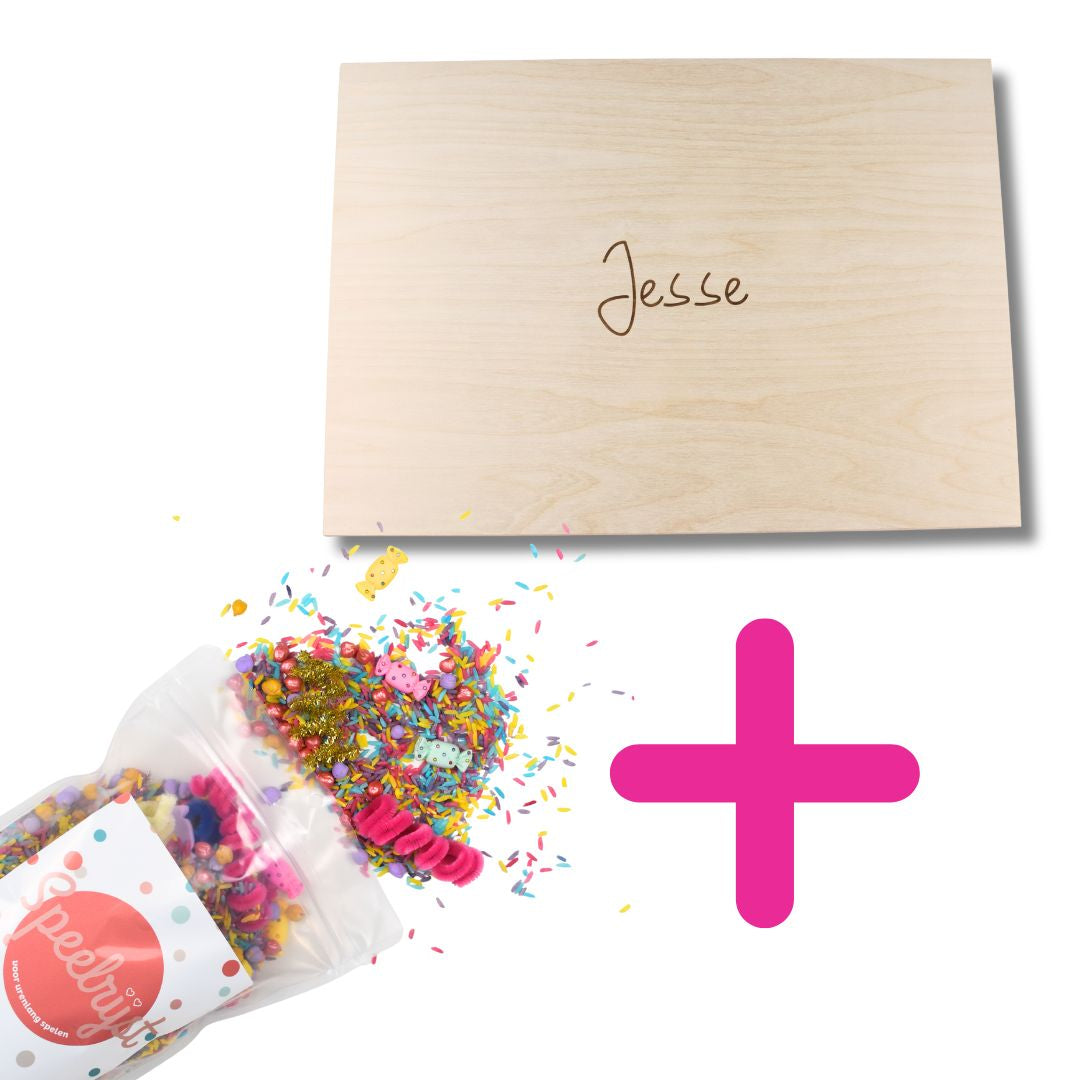 High Tea Spielset – Holz-Spielwanne + 1 kg High Tea-Mix