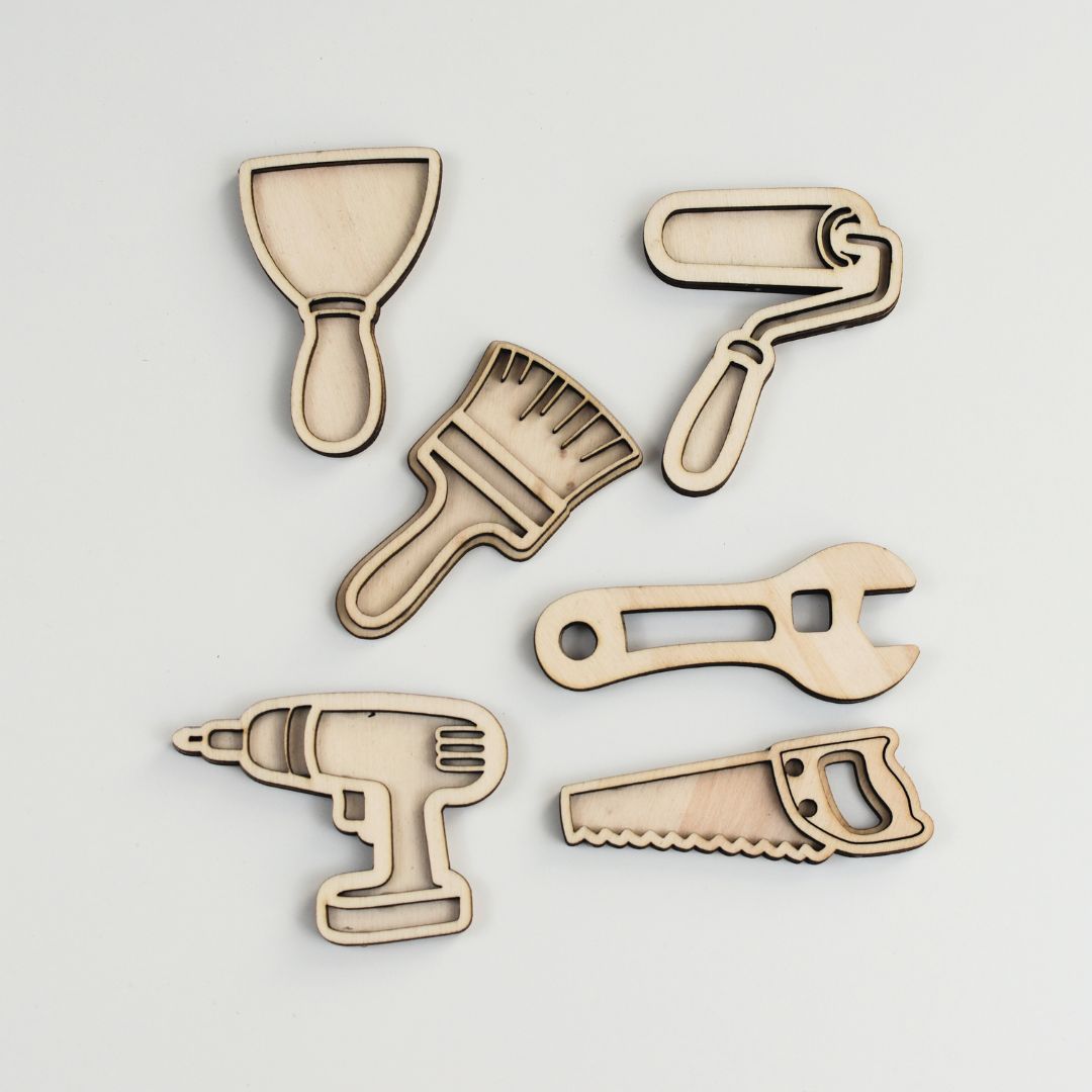 Holz Spielfiguren Werkzeug