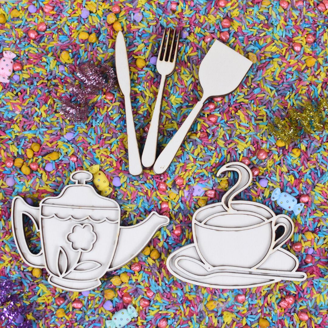 Holz-Spielfiguren High Tea