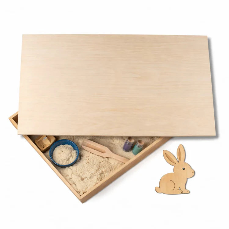 Holz-Spielwanne mit Deckel (Feline)