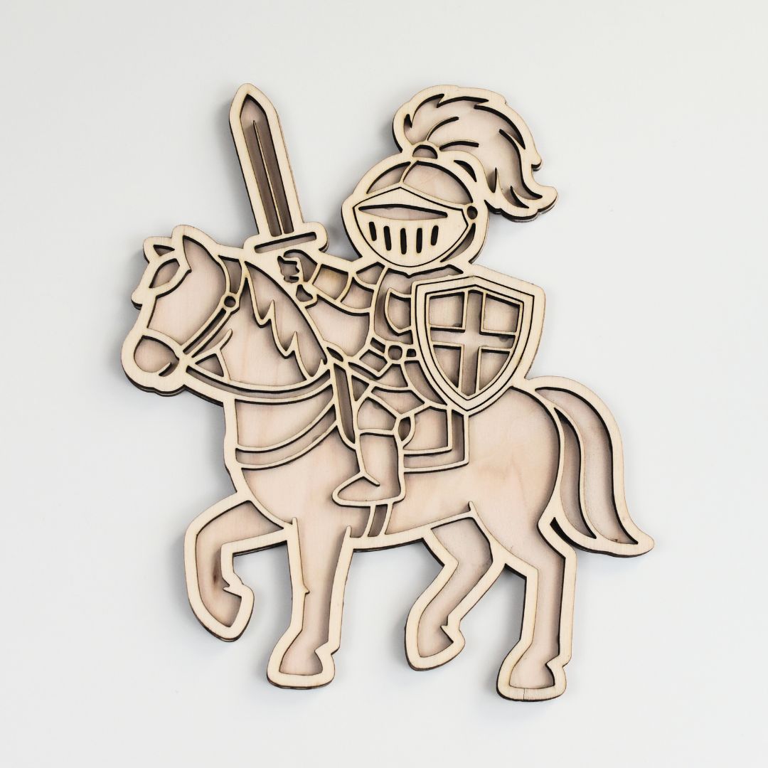 Holz-Füllform Ritter auf dem Pferd