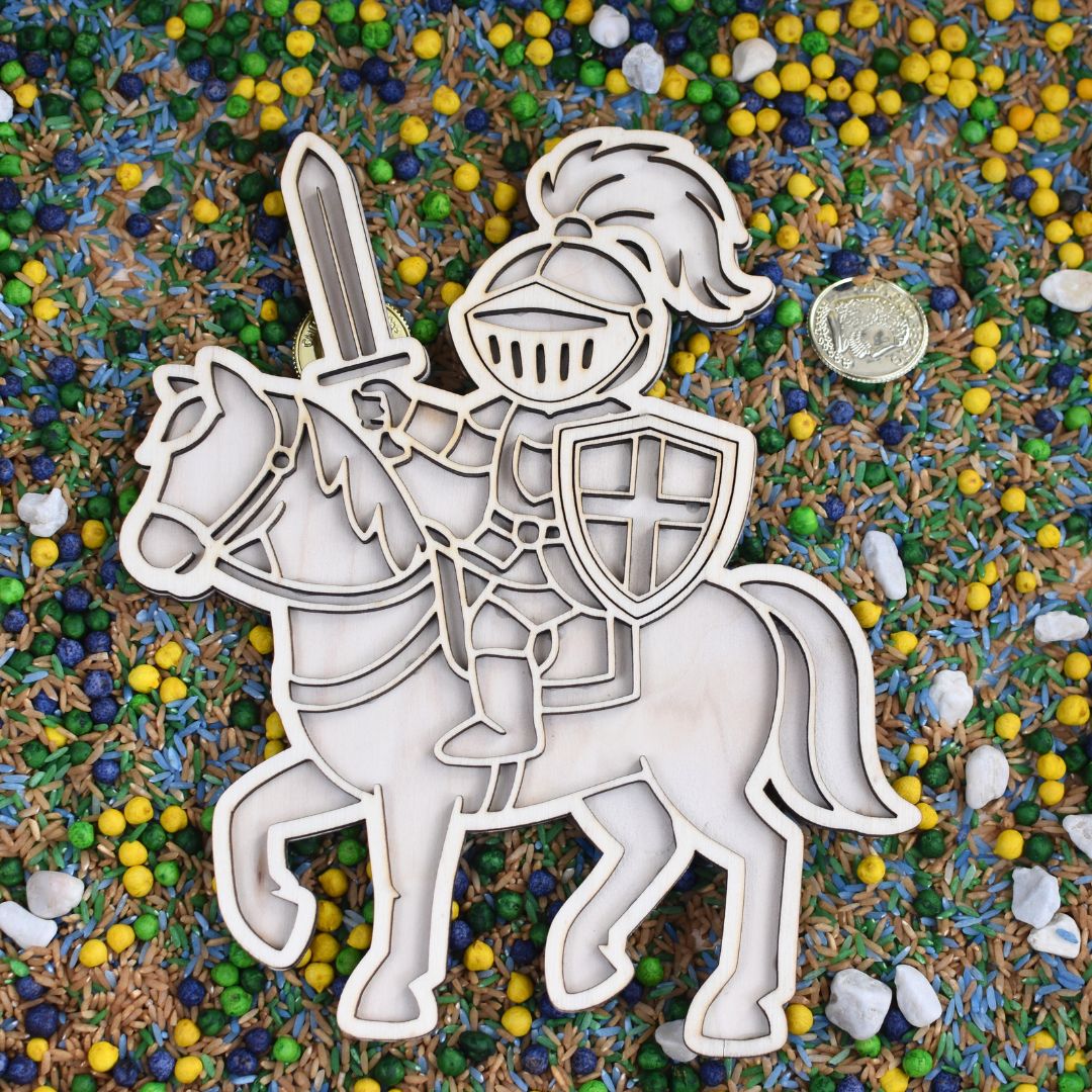 Holz-Füllform Ritter auf dem Pferd