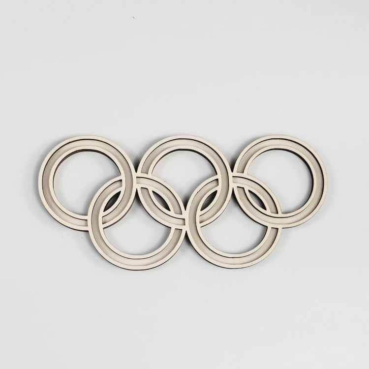Holz-Füllform Olympische Ringe – Thema Olympische Winterspiele