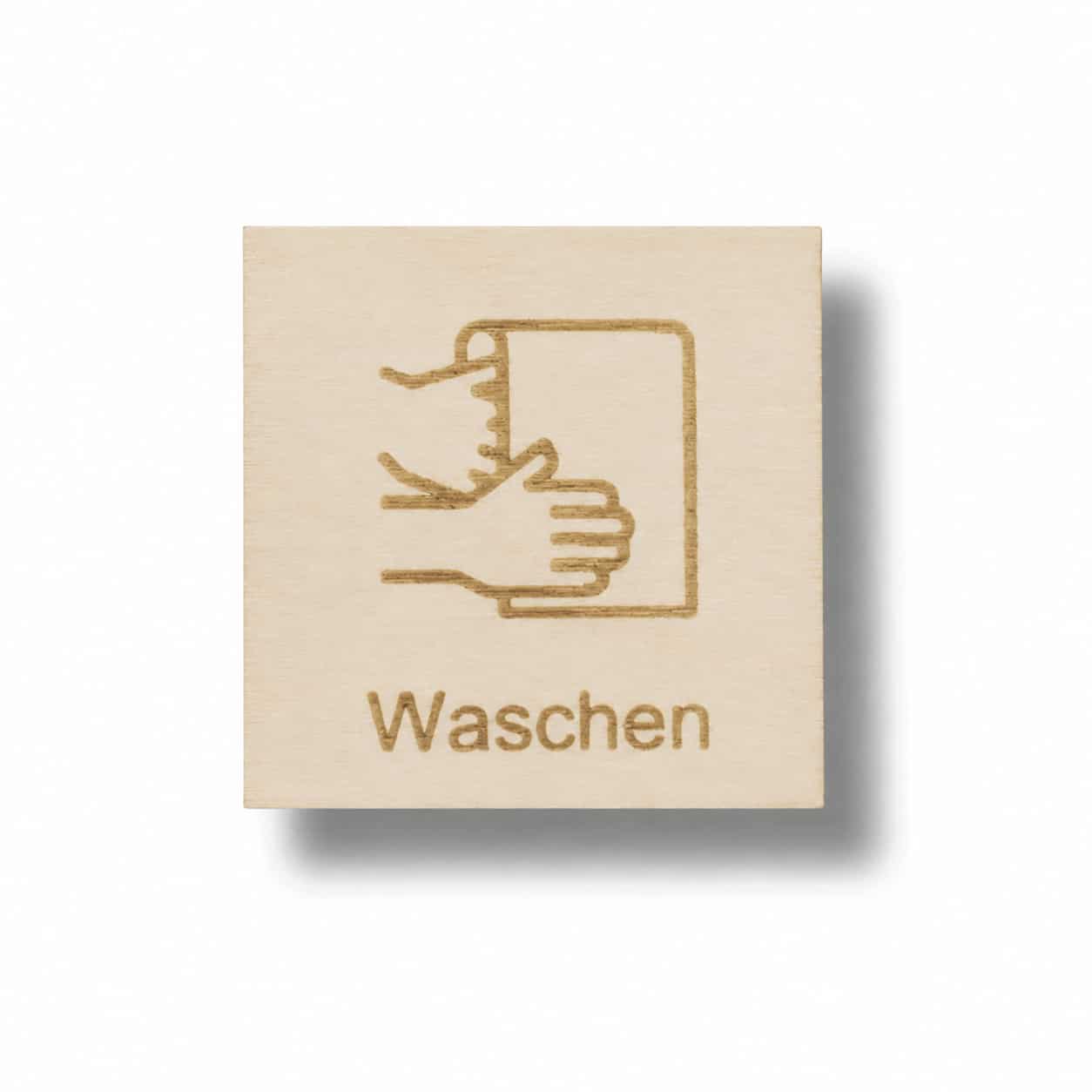 Piktogramm Waschen mit Waschlappen