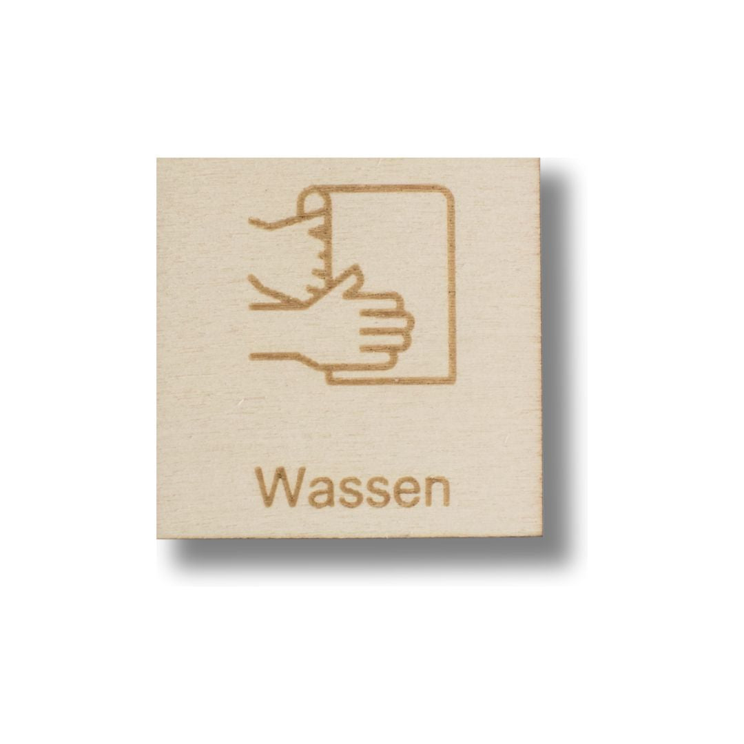 Piktogramm Waschen mit Waschlappen