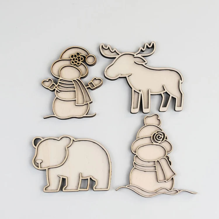 Holz-Winter-Spielfiguren